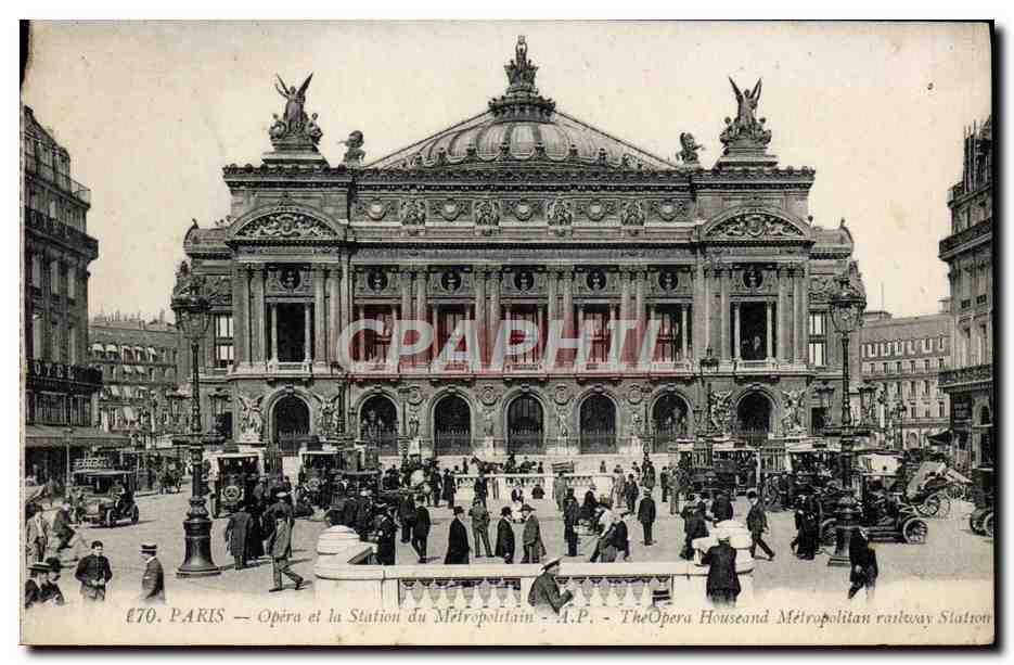 CPA Paris Opera et la Station du Metropolitain Metro 