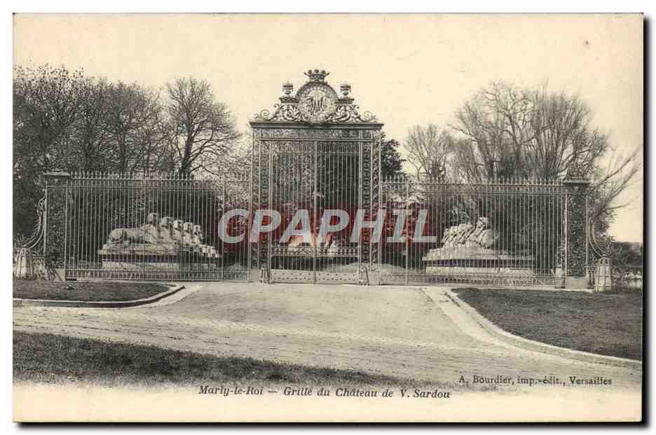 CPA Marly le Roi Grille du chateau de V Sardou 