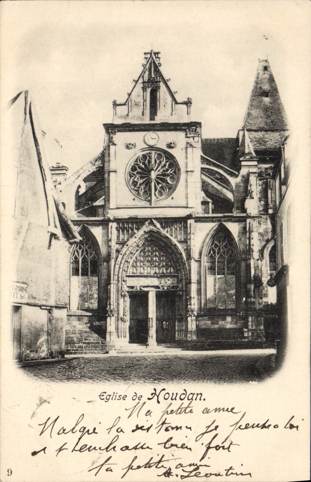 CPA Houdan Eglise Cachet levee de nuit Paris 