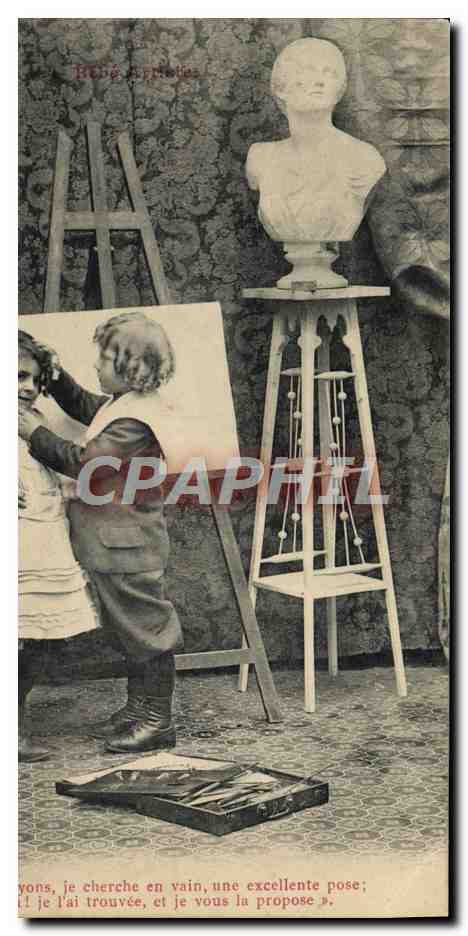 CPA Enfants Peintre