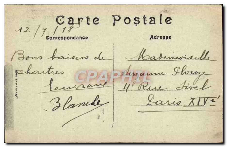 Chartres — Vue Générale prise de Cachembach — N. G. — Verso