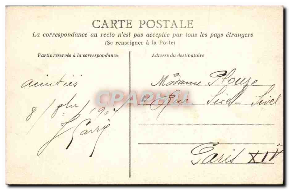CPA Chartres La Courtille et le deversoir — Rückseite