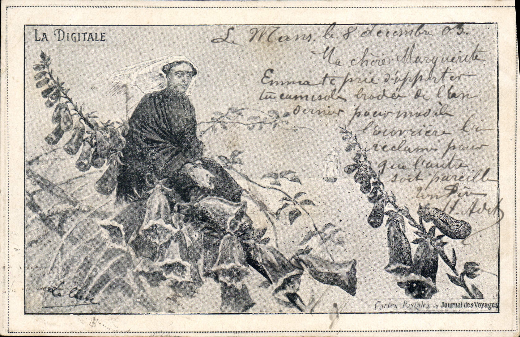 La Digitale — illustration botanique — Cartes Postales du Journal des Voyages