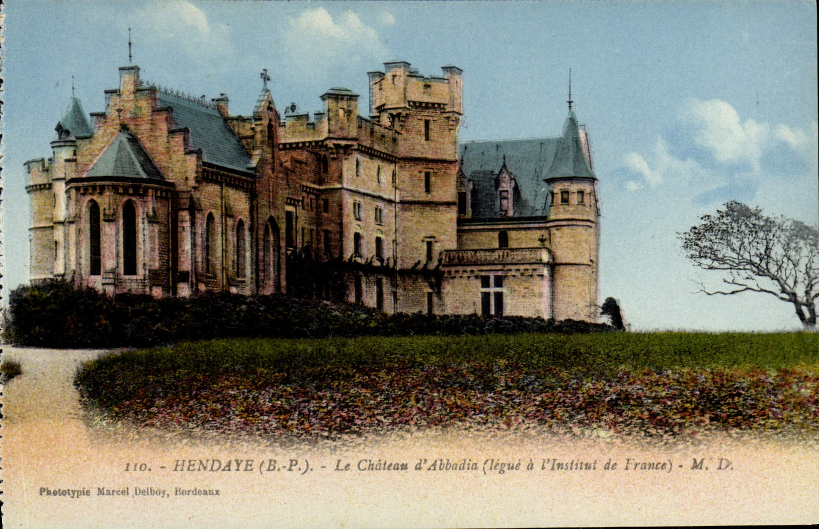Hendaye (B.P.) — Ansicht des Schlosses Abbadia (zurückgegeben an das Institut de France) — Phototypie Marcel Delbóy, Bordeaux