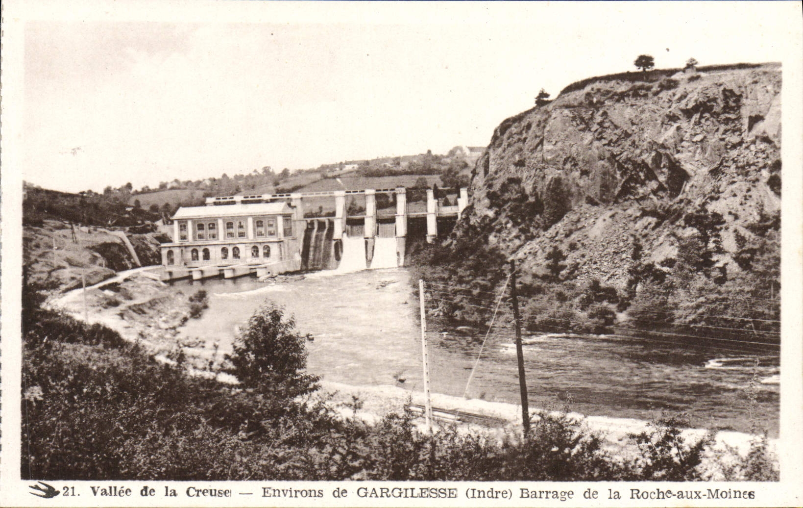 Tal der Creuse — Umgebung von GARGILESSÉ (Indre) — Staudamm Roche-aux-Moines — Nr. 21