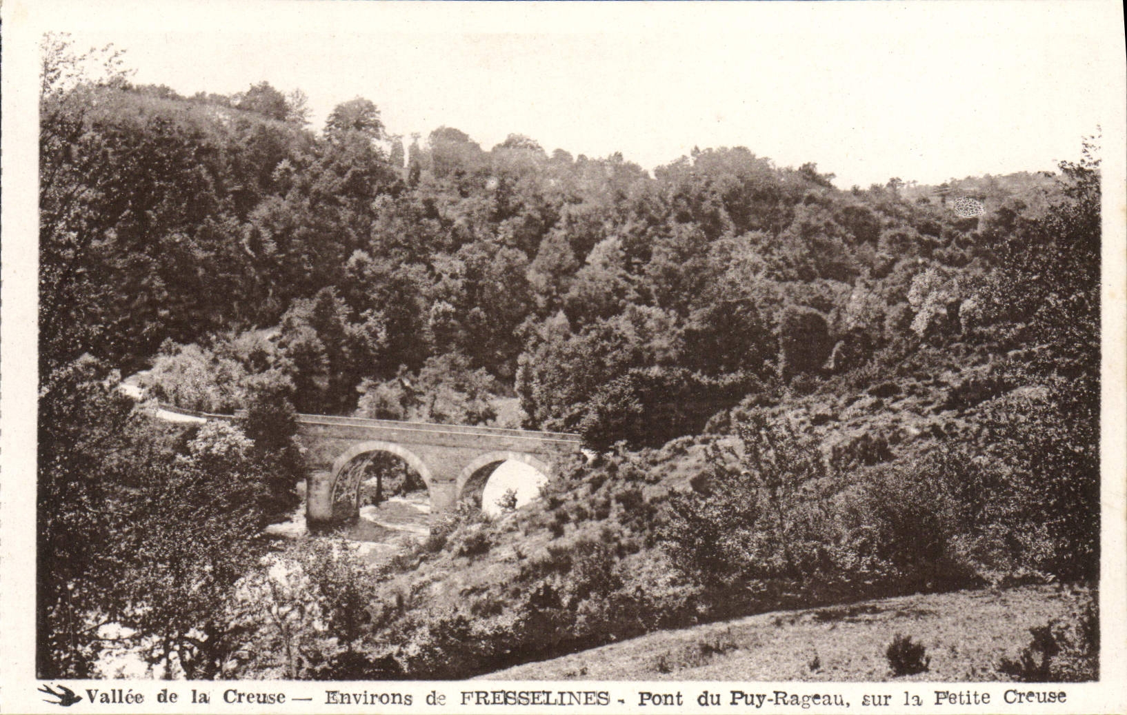 Vallée de la Creuse — Environs de FRESELINE — Pont du Puy-Rageau sur la Petite Creuse
