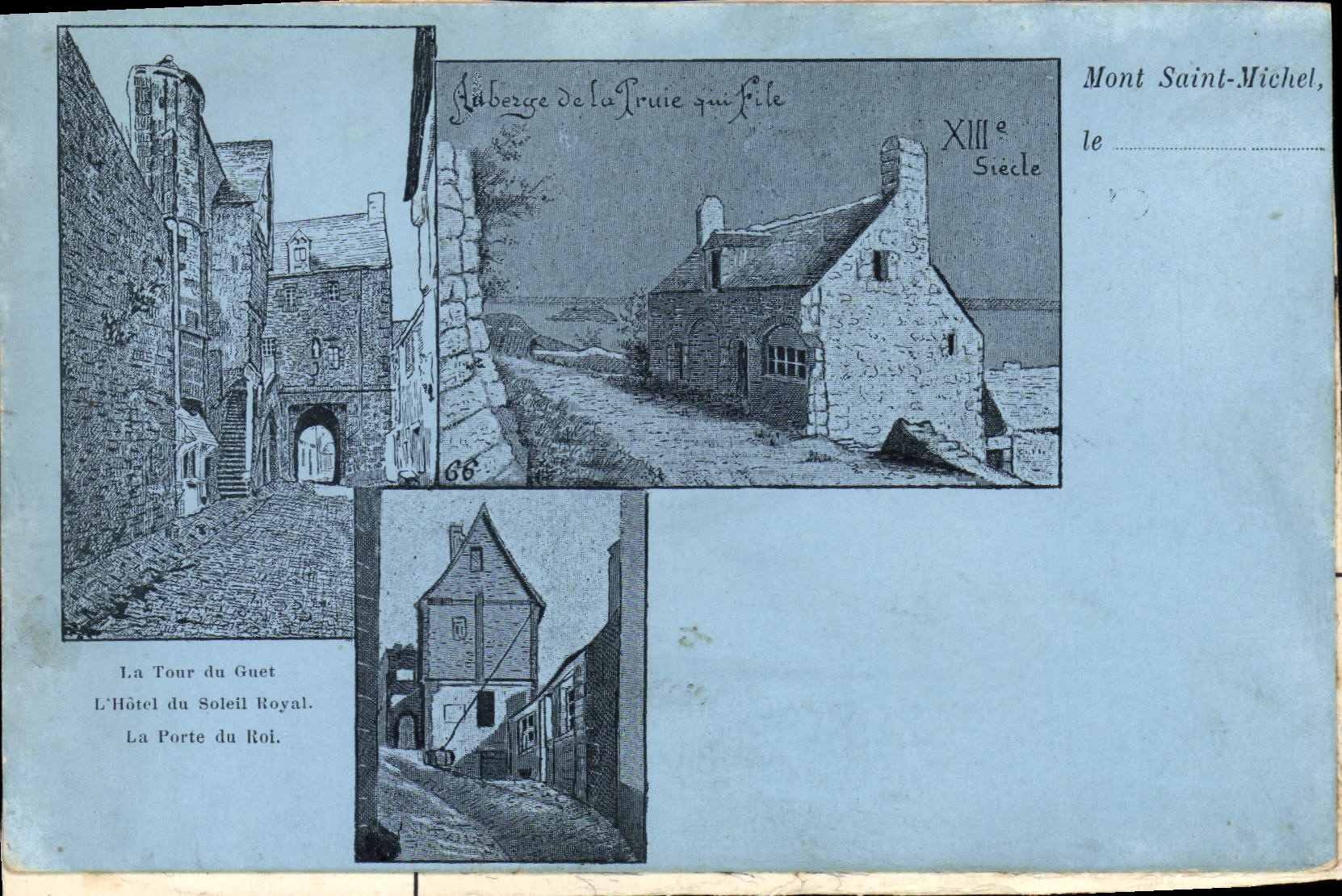 CPA Mont Saint Michel Auberge de la Truie qui file