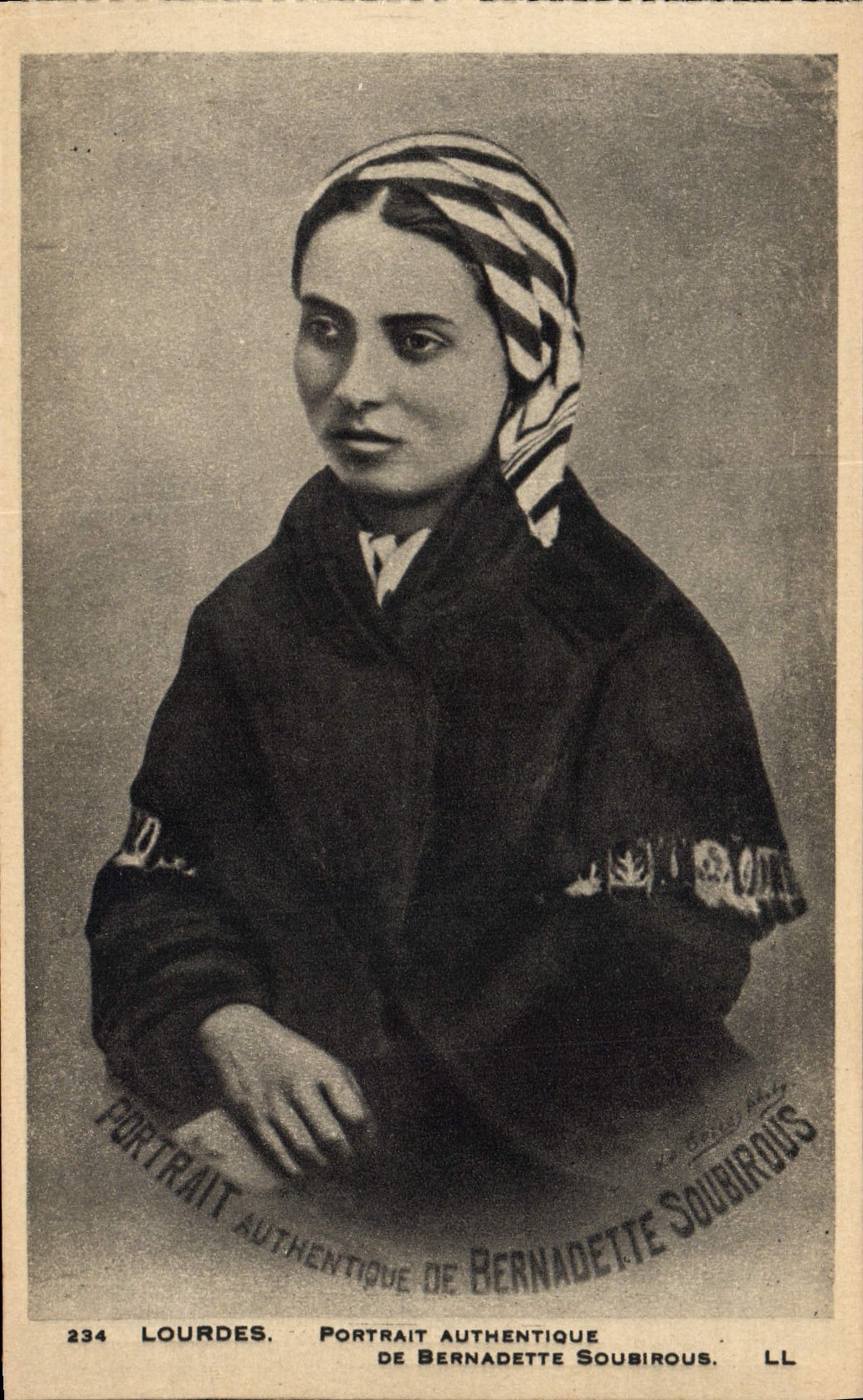 CPA Lourdes Portrait Authentique de Bernadette Soubirous
