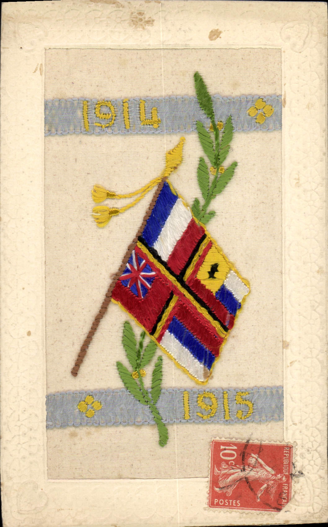 Bandera colonial francesa — 1914-1915 — República Francesa