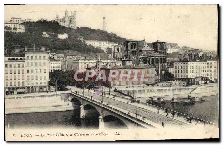 CPA Lyon Le Pont Tilsit et le Coteau de Fourviere