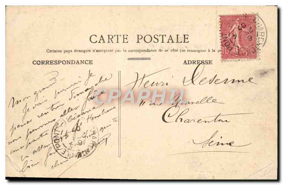 CPA Caen Tour des Gens D'Armes Vue interieure  — Verso