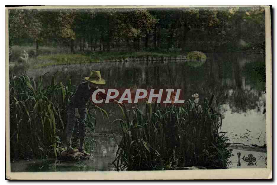 CPA Enfant au bord d'un etang 