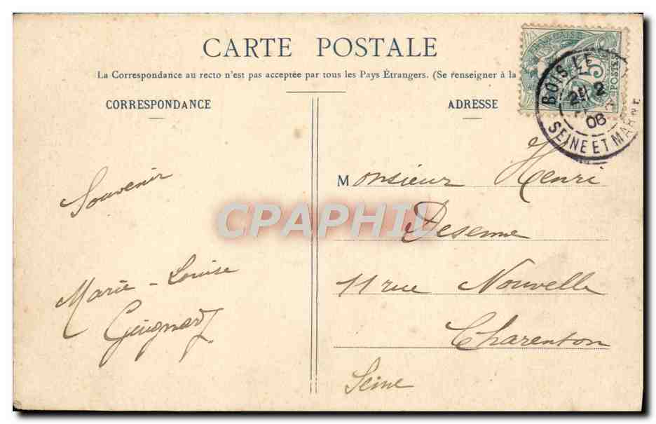 Forêt de Fontainebleau — Belvédère Carnot (Rocher Cassepot) — n° 362 — Rückseite