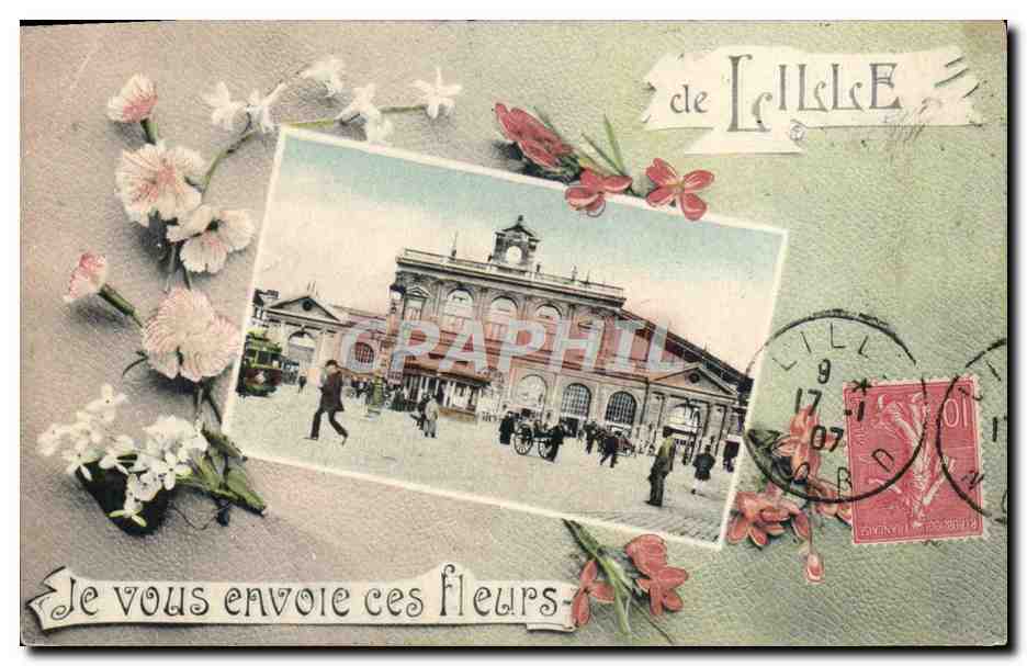 CPA Je Vous Envoie ces Fleurs Lille