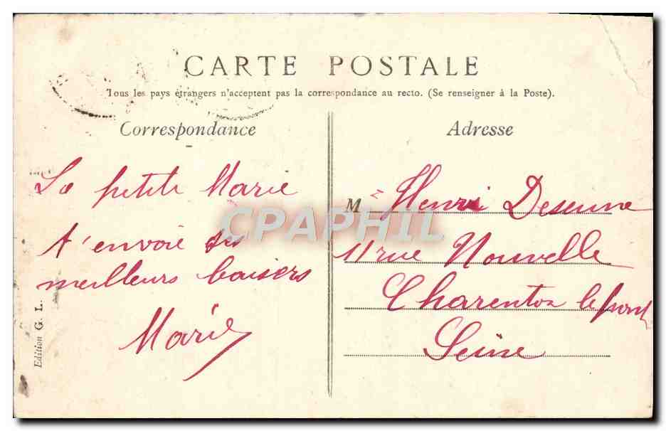 CPA Je Vous Envoie ces Fleurs Lille — Rückseite