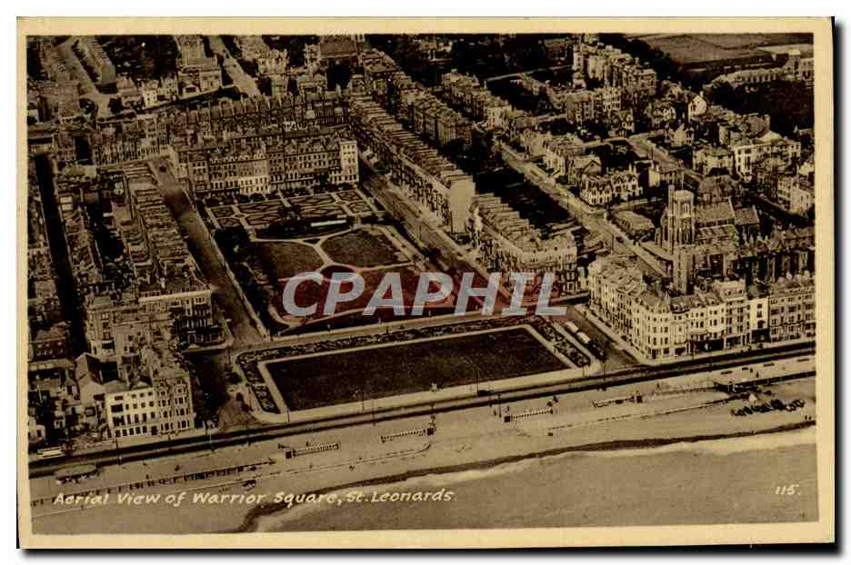 Warrior Square, St. Leonards — vue aérienne — Published by Percy G. Pratt, Lumberge Wells, n° 115