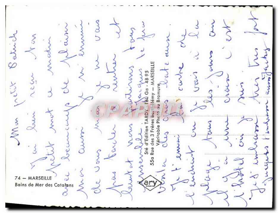CPA Marseille Bains de Mer des Catalans Volley Ball Volley-Ball — Verso