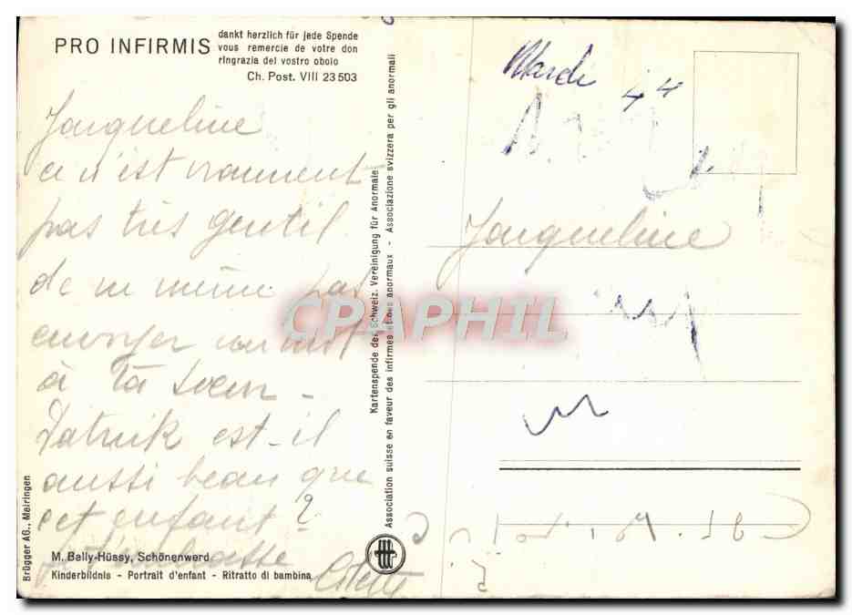CPA Fantaisie Enfant — Rückseite