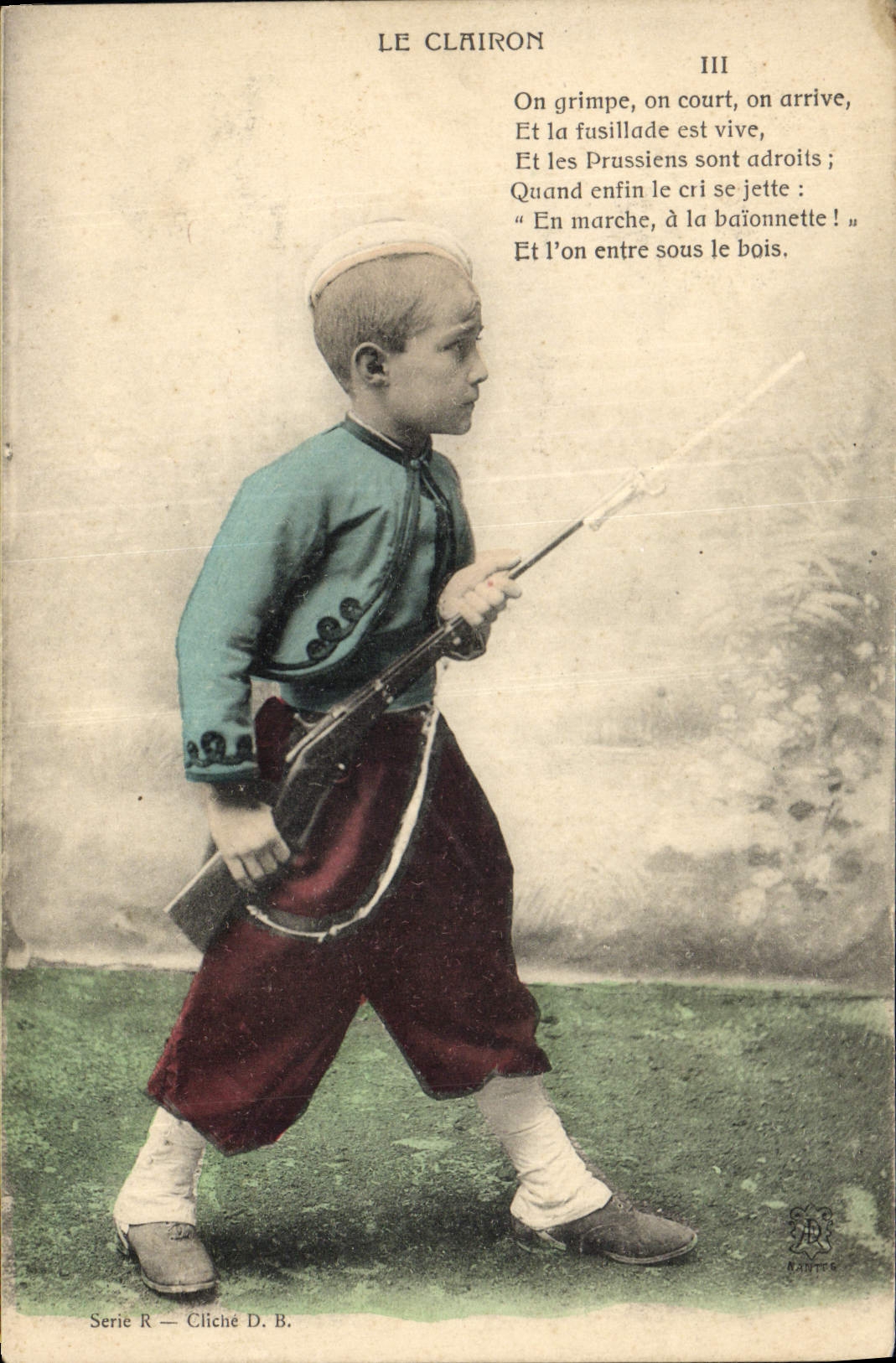 CPA Le Clairon Enfant Militaria