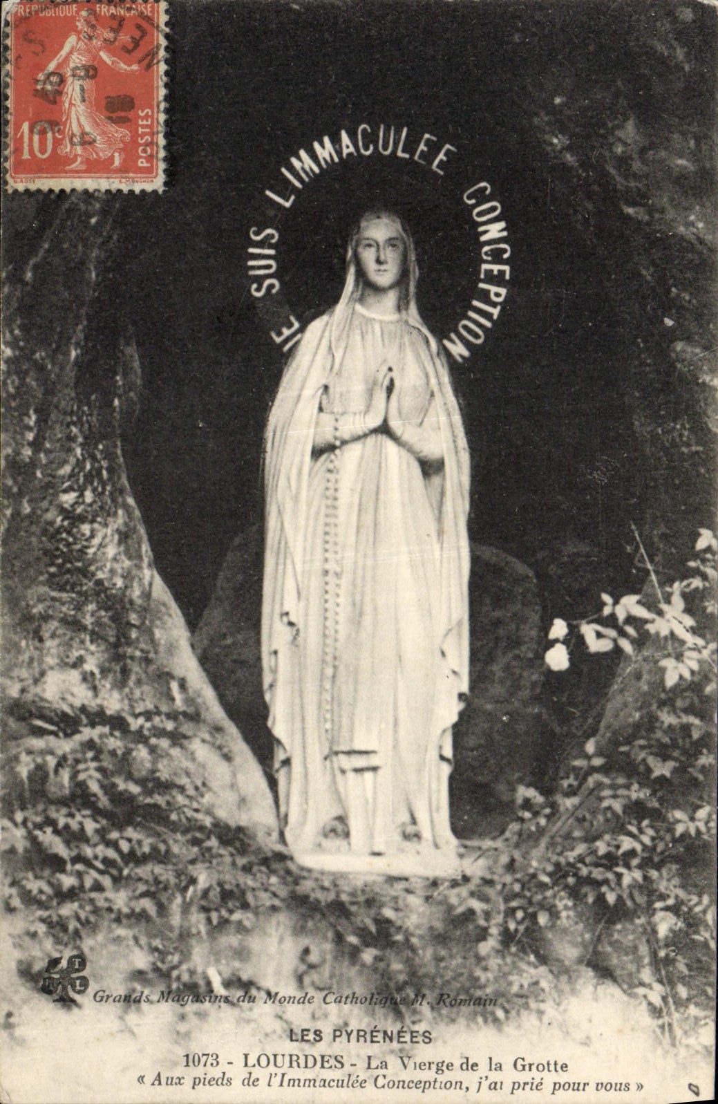 CPA Lourdes La Vierge De La Grotte