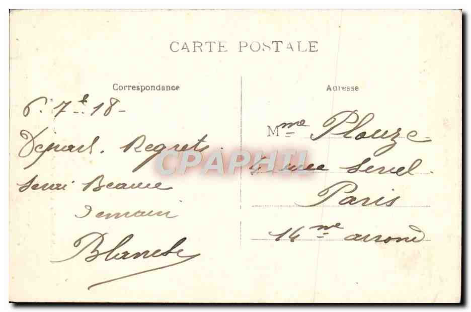 CPA Lourdes La Vierge De La Grotte — Verso