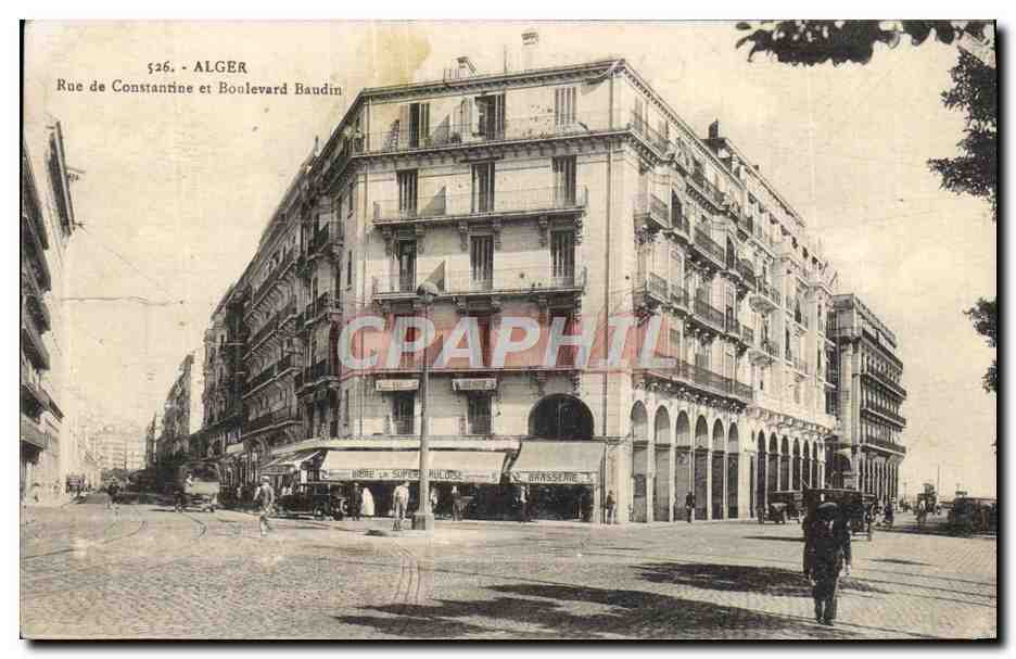 CPA Alger Rue De Constanrine Et Boulevard Baudin