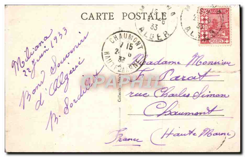 CPA Alger Rue De Constanrine Et Boulevard Baudin — Back