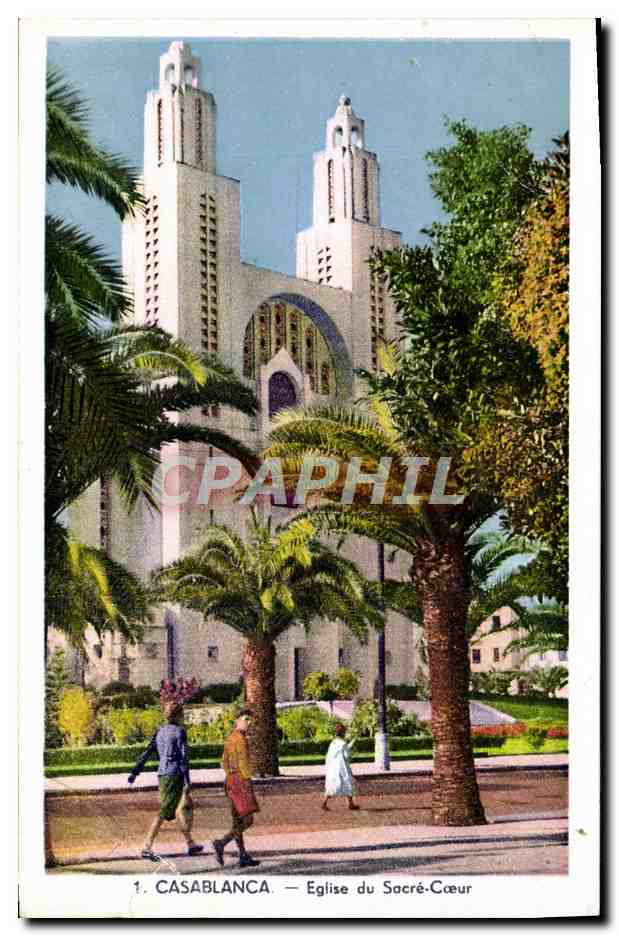 CPA Casablanca Eglise Du Sacre Coeur