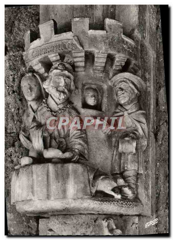 CPM Cadouin Le Cloitre Colonne sculptee en tourelle representant la parabole du mauvais riche 
