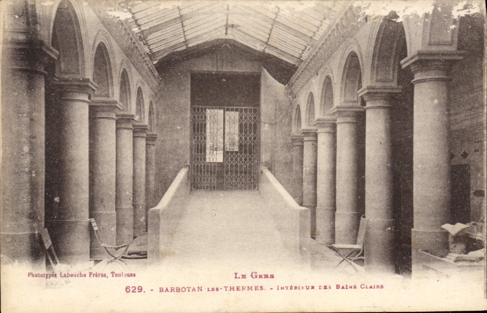 Barbotan-les-Thermes — Intérieur des Bains Clairs — Phototypie Labouche Frères, Toulouse, n° 629