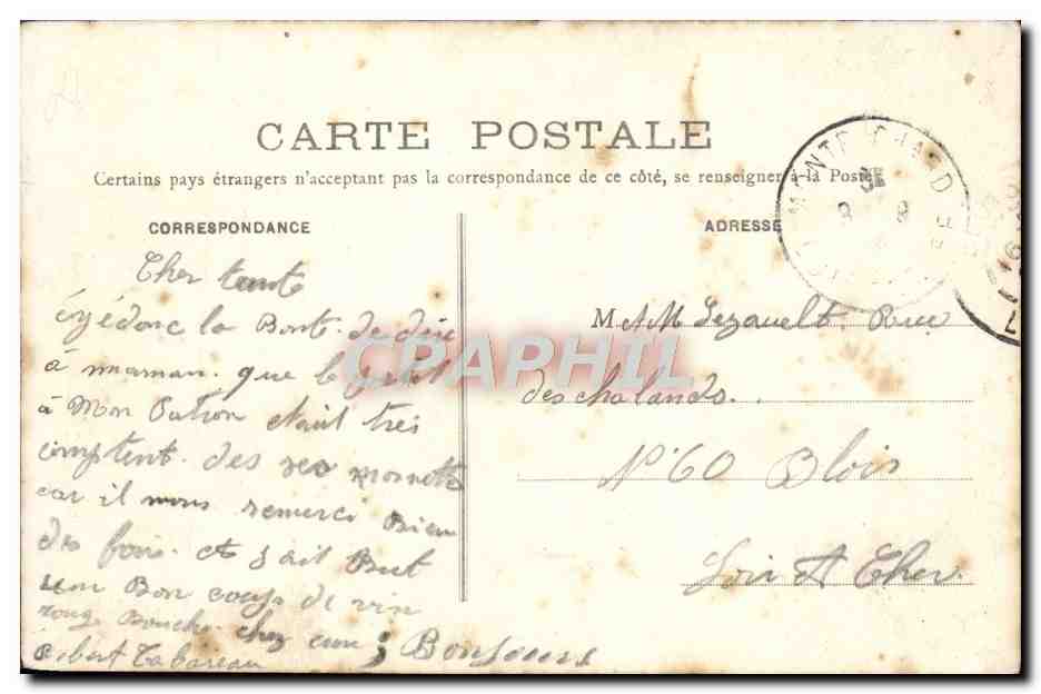 CPA Chenonceaux Les Sphinx Et Cour D'Honneur — Rückseite