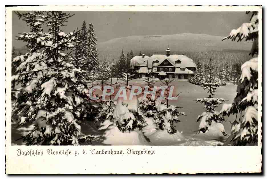 Jagdschloss Neuwiese g. d. Taubenhaus, Jgergebirge — photographie — Reichchenberg, Niederberg