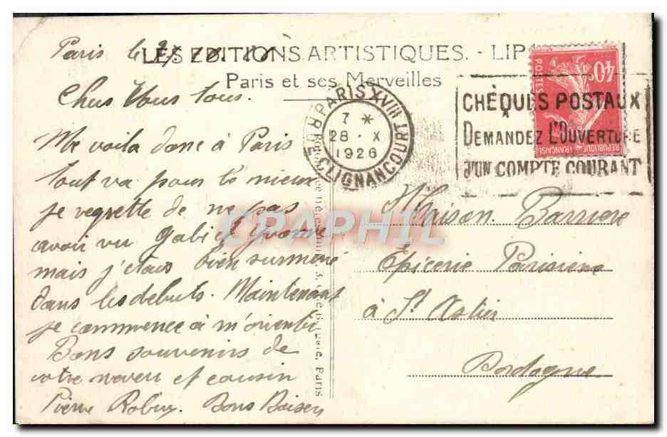 CPA Paris Boulevard Des Italiens — Rückseite