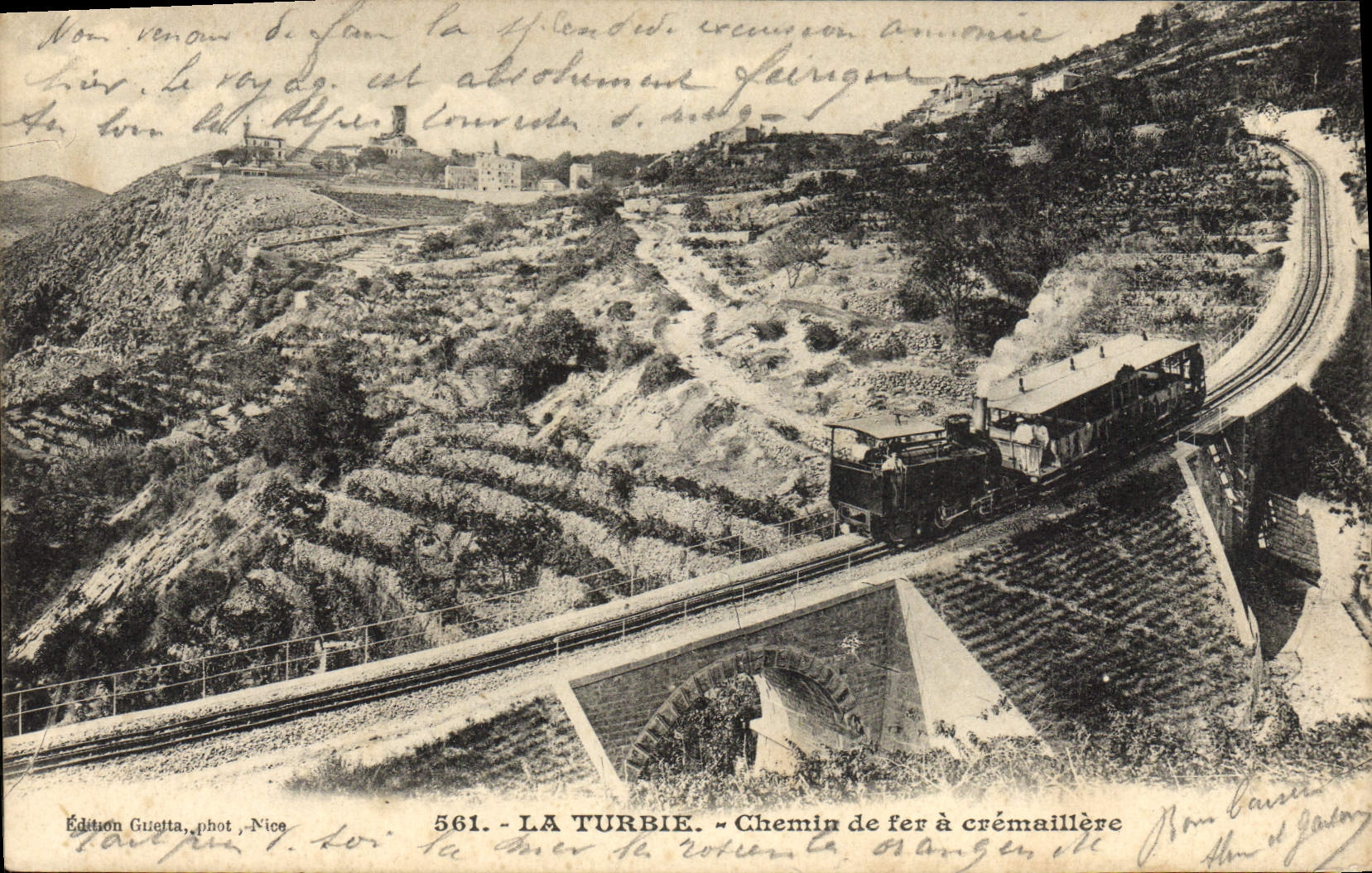 La Turbie — Rack Railway — Edition Guetta, photo Nice, n° 561