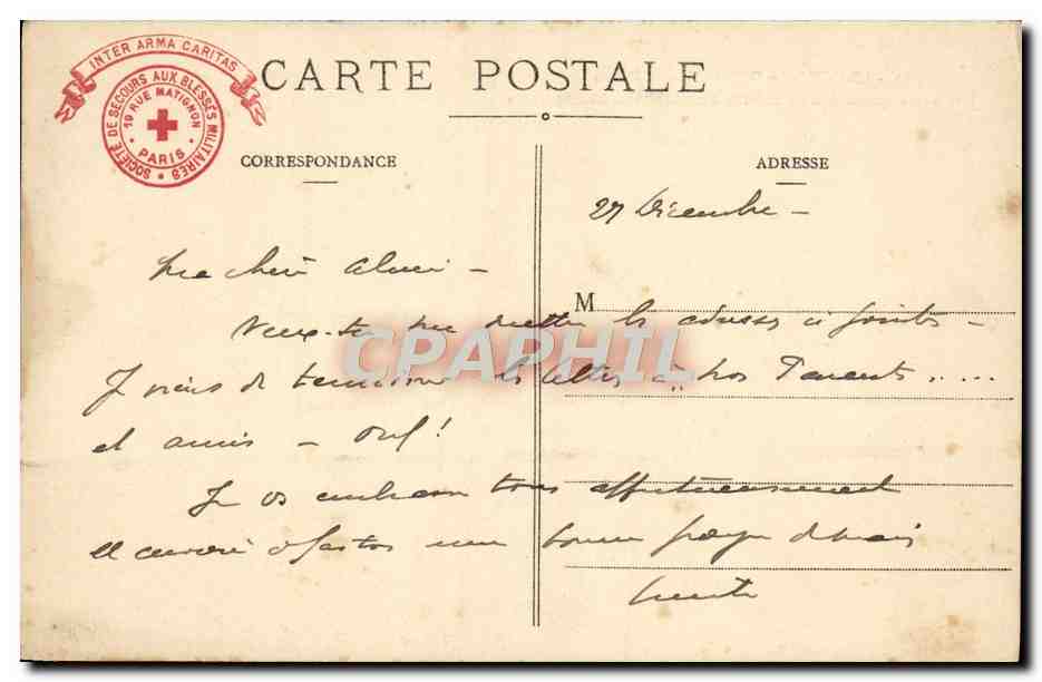 CPA Le Mont Des Oiseaux Pres Hyeres Jardins Societe de secours aux Blesses Militaires — Back