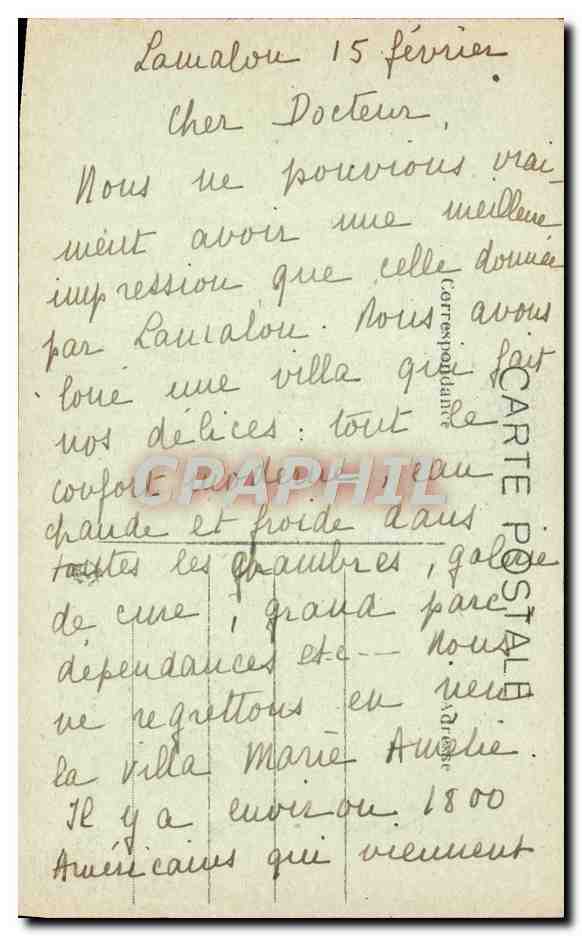 CPA Lamalou Le Haut Source Du Petit Vichy  — Back