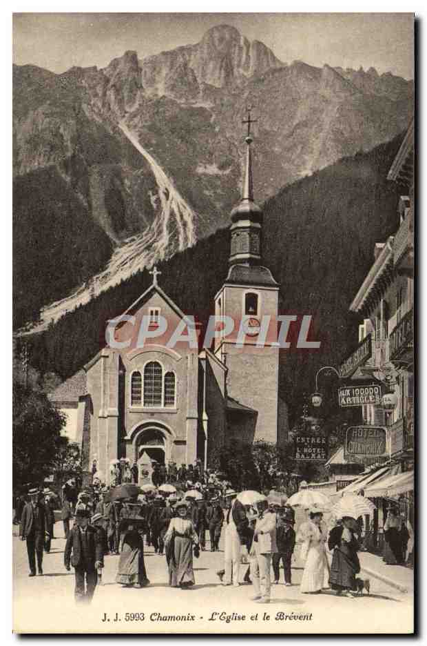 CPA Chamonix L'Eglise Et Le Brevent