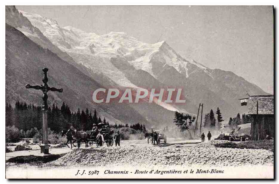 Chamonix - Route d'Argentières et le Mont-Blanc — J.J. 5987