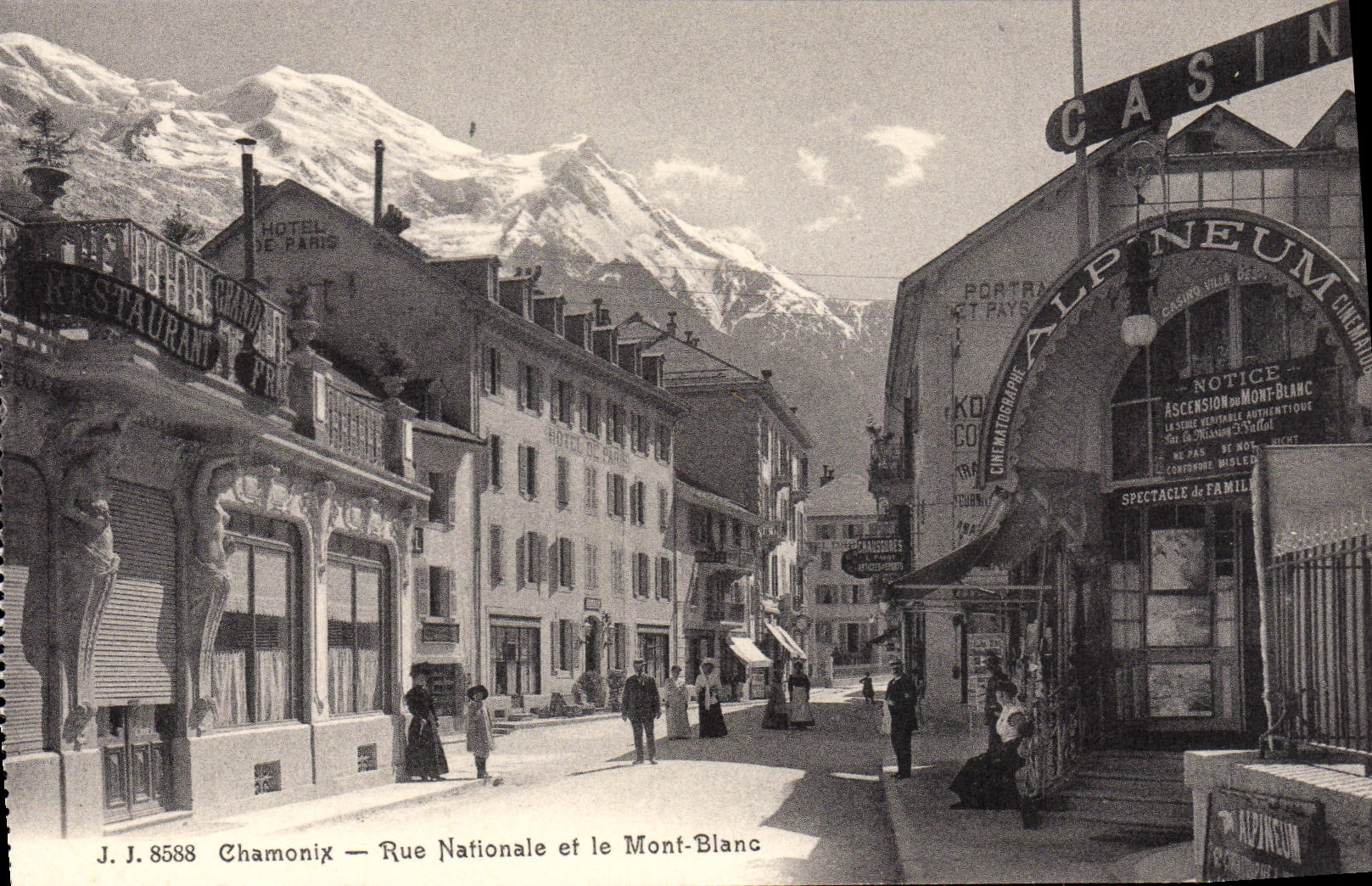 Chamonix — Rue Nationale et le Mont-Blanc — Jullien frères, Genève