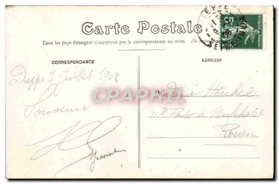 CPA Dieppe Le Pollet Bateau — Rückseite