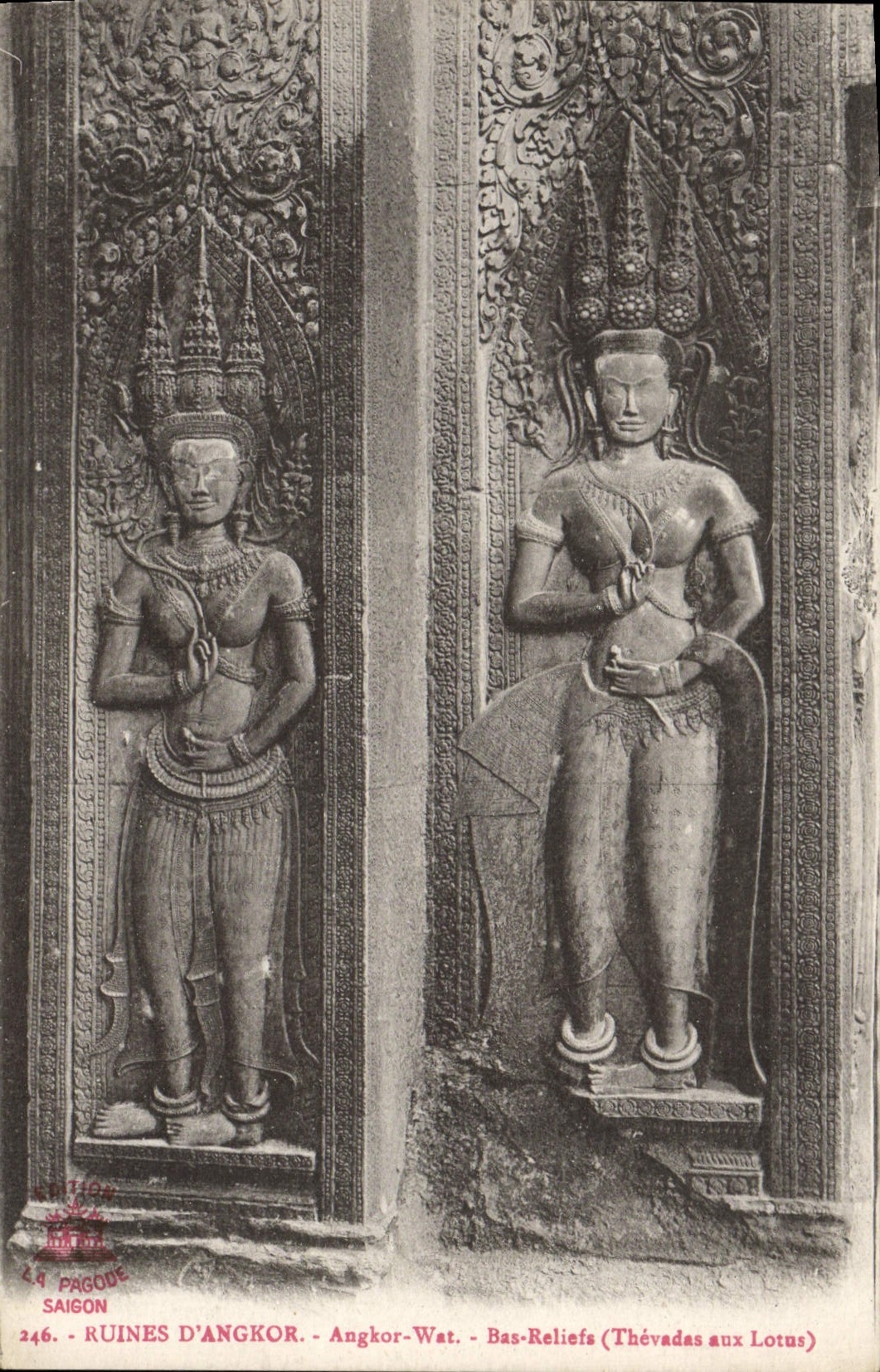 Ruines d'Angkor - Angkor-Wat - Bas-Reliefs (Thévadas aux Lotus) — Édition Pagode, n°246