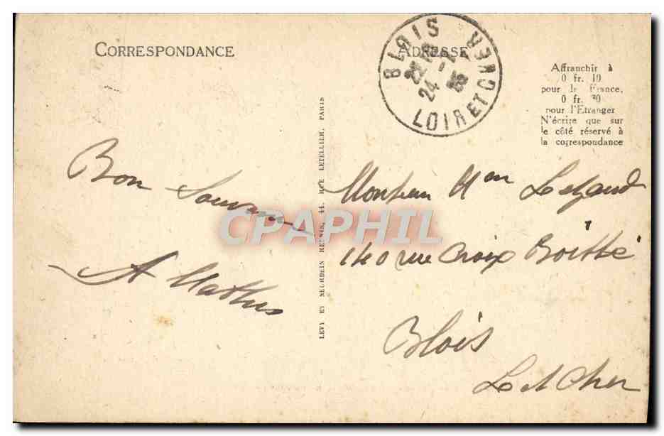 CPA Chambord Le Chateau  — Verso