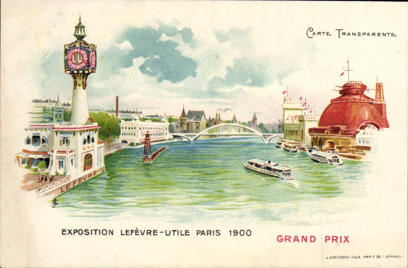 Exposition Lefèvre-Utile Paris 1900 — Grand Prix — J. Egooossens Lille, Paris 20, Gérando