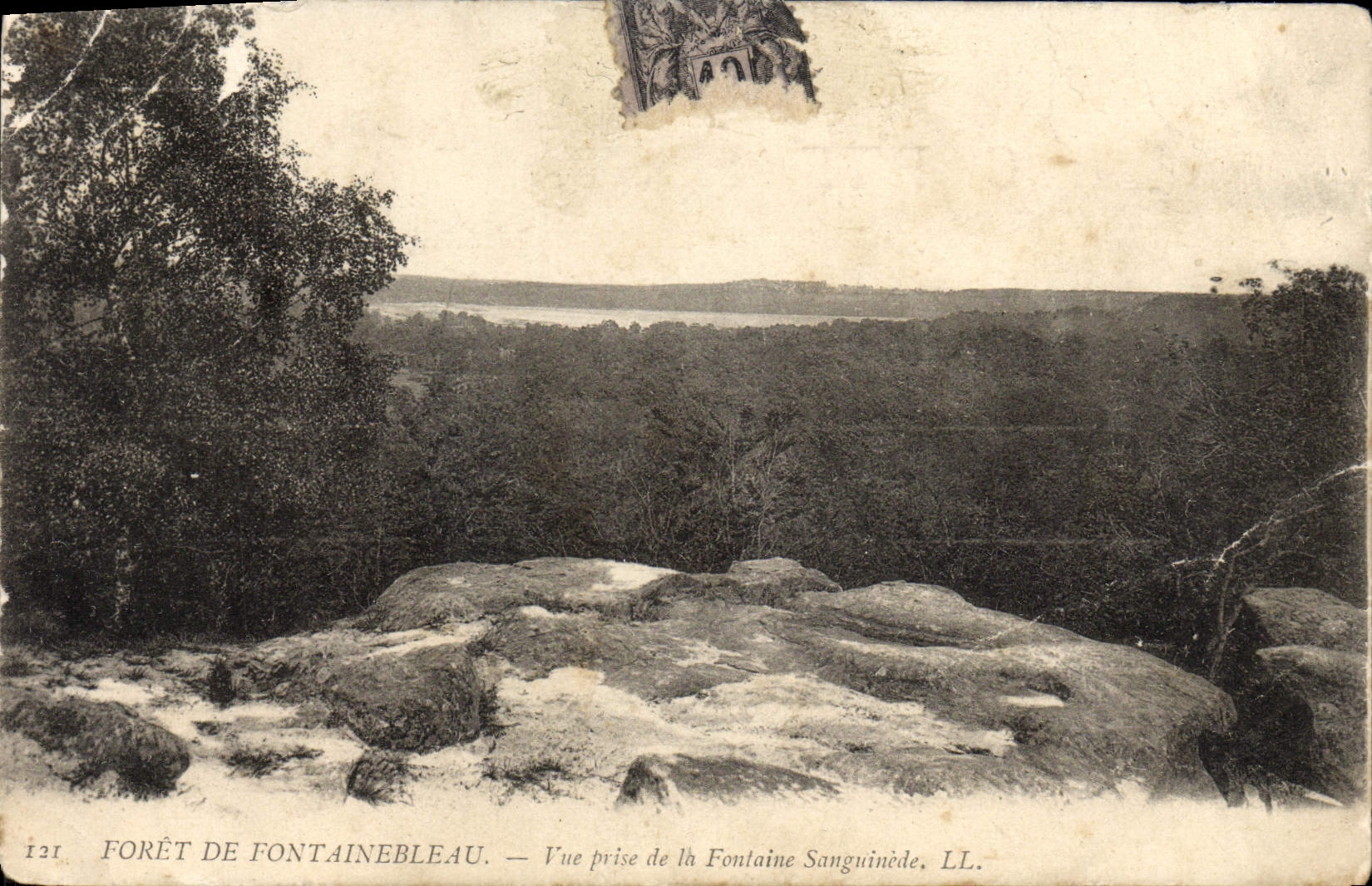 Forêt de Fontainebleau — Ansicht vom Sanguinède-Brunnen — LL. Nr. 121