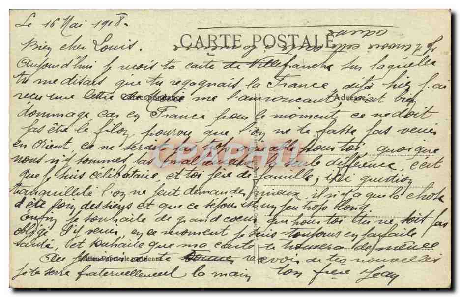 Salonique — Paysan Turc se rendant à la Ville — n°14 — Reverso