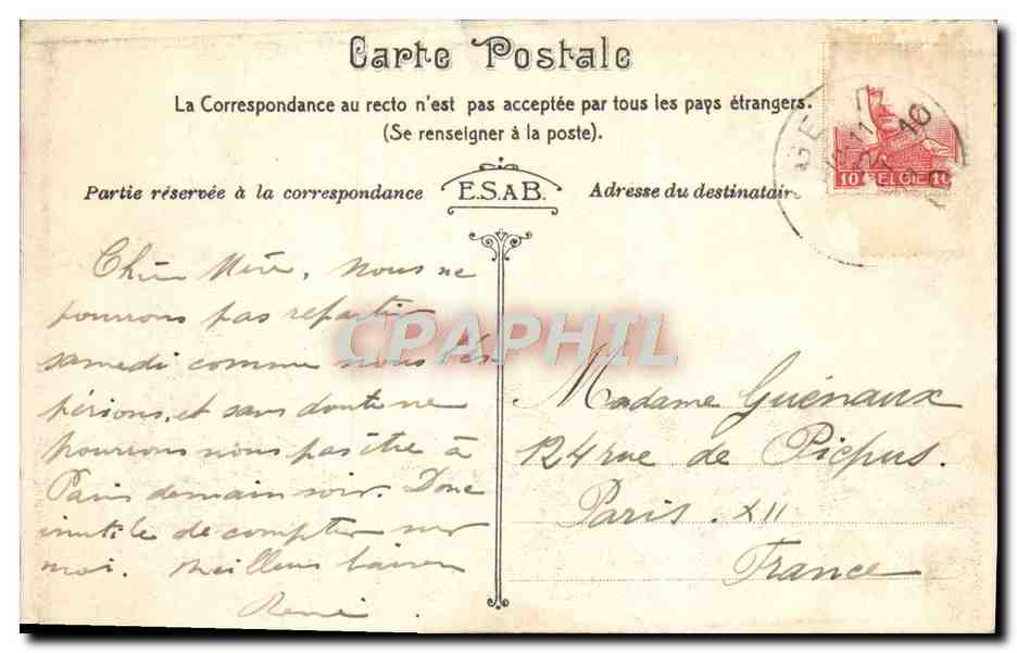 CPA Gand Exposition universelle Pavillon du Canada  — Rückseite
