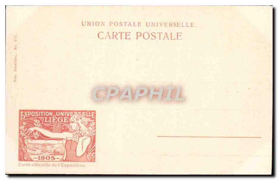 CPA Exposition Universelle De Liege 1905 Vue generale des Halles — Rückseite