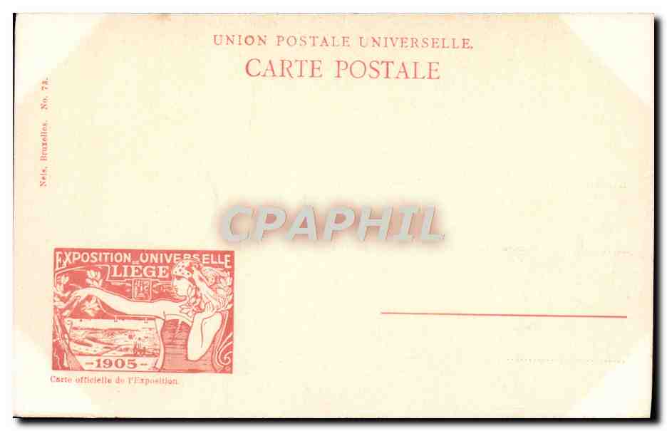 CPA Exposition Universelle De Liege 1905 Palais de la ville de Liege  — Rückseite