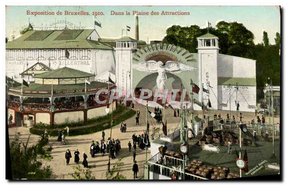 CPA Exposition De Bruxelles 1910 Dans La Plaine Des Attractions