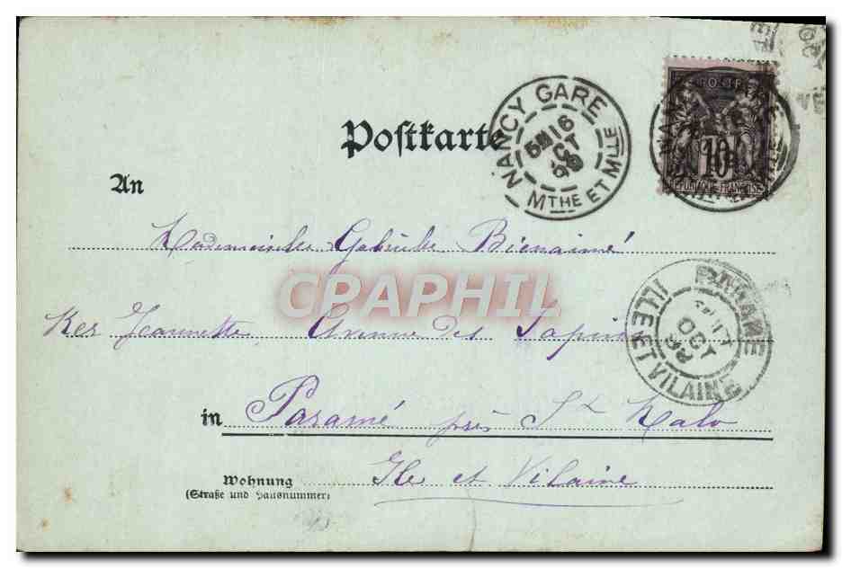 CPA Moselbruche Mit Lazareth Gruss Aus Diedenhofen — Rückseite